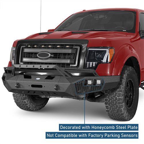 Full Width Front Bumper w/Grill Guard(09-14 Ford F-150, Excluding Raptor)-LandShaker