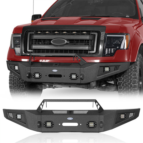 Full Width Front Bumper with Angled Hoop(09-14 Ford F-150,Excluding Raptor)-LandShaker