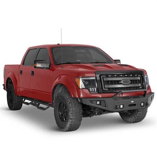 Full Width Front Bumper with Angled Hoop(09-14 Ford F-150,Excluding Raptor)-LandShaker