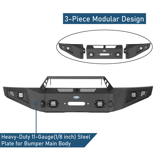 Full Width Front Bumper with Angled Hoop(09-14 Ford F-150,Excluding Raptor)-LandShaker