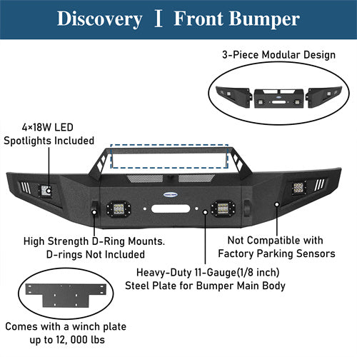 Full Width Front Bumper with Angled Hoop(09-14 Ford F-150,Excluding Raptor)-LandShaker