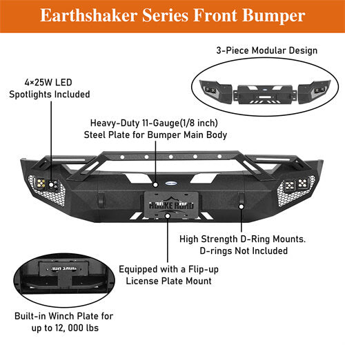 Discovery Ⅰ Full Width Front Bumper For 2019-2024 Ram 1500 - LandShaker-lsg6035-9