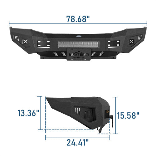 Front Bumper w/ LED spotlights For 2006-2009 Ram 2500/3500 - Landshaker4x4