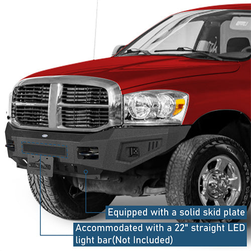 Front Bumper w/ LED spotlights For 2006-2009 Ram 2500/3500 - Landshaker4x4