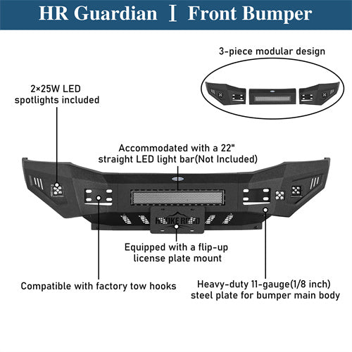 Front Bumper w/ LED spotlights For 2006-2009 Ram 2500/3500 - Landshaker4x4