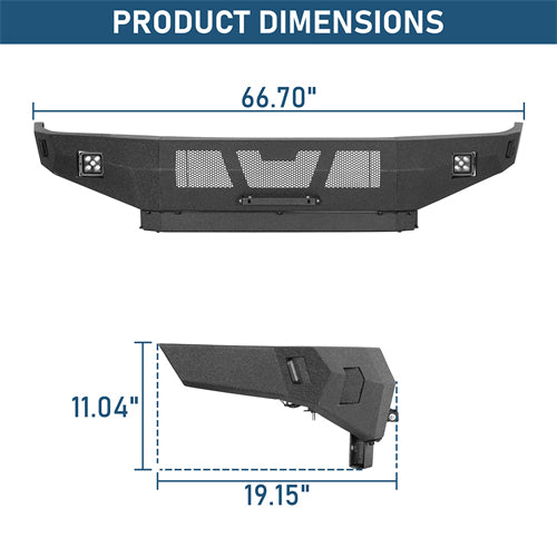 Grizzly Series Front Bumper For 1995-2004 Toyota Tacoma - Landshaker4x4