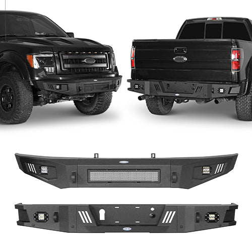 Ford F-150 Front Bumper & Rear Bumper Back Bumper for 2009-2014 Ford F-150 - LandShaker 4x4 LSG.8201+8204 1