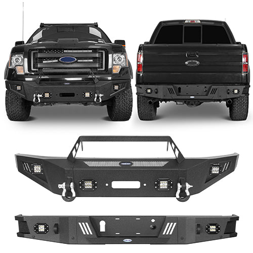 Ford F-150 Front Bumper & Rear Bumper Back Bumper for 2009-2014 Ford F-150 - LandShaker 4x4 LSG.8202+8204 1