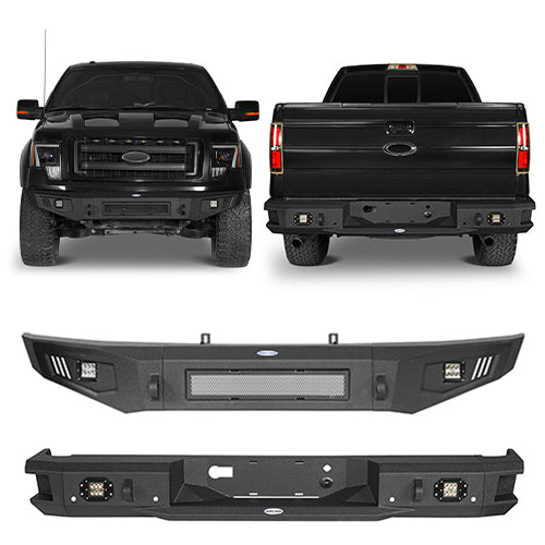 Ford F-150 Full Width Front Bumper & Rear Bumper for 2009-2014 Ford F-150 - LandShaker 4x4 LSG.8201+8203 1