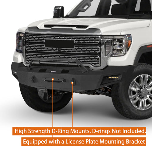 LandShaker Front Bumper w/ Winch Plate & LED Spotlights for 2020-2023 GMC Sierra 2500HD lsg9201 10