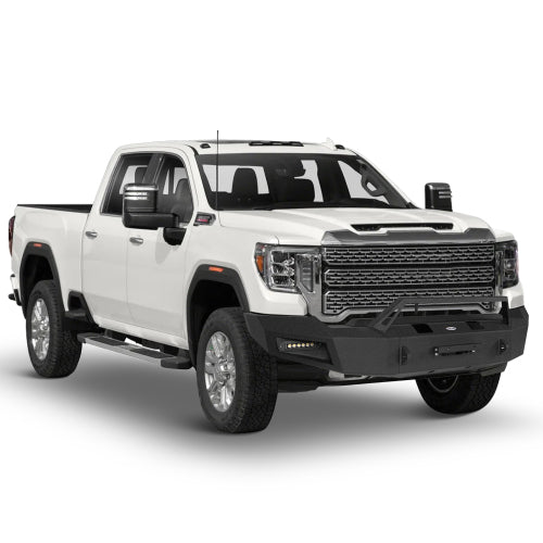 LandShaker Front Bumper w/ Winch Plate & LED Spotlights for 2020-2023 GMC Sierra 2500HD lsg9201 3