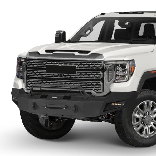 LandShaker Front Bumper w/ Winch Plate & LED Spotlights for 2020-2023 GMC Sierra 2500HD lsg9201 4