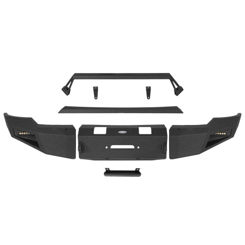 LandShaker Front Bumper w/ Winch Plate & LED Spotlights for 2020-2023 GMC Sierra 2500HD lsg9201 7