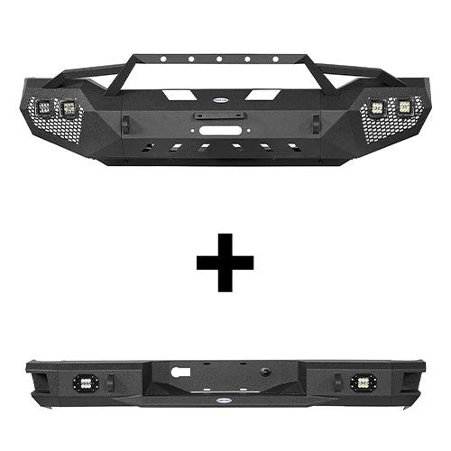 Front Bumper w/Hoop & Rear Bumper for 2007-2013 Toyota Tundra - LandShaker 4x4 LSG.5200+5201 2