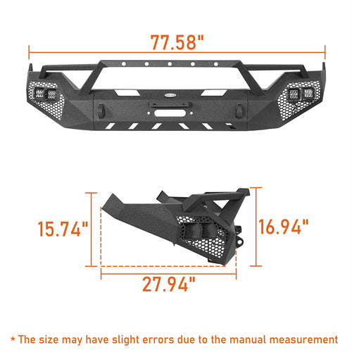 LandShaker Front Bumper w/ Winch Plate & Grill Guard for 2013-2018 Ram 1500, Excluding Rebel lsg6020s 7