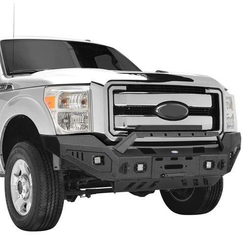 LandShaker Front Bumper w/ Winch Plate & LED Spotlights for 2011-2016 Ford F-250 lsg8525 3