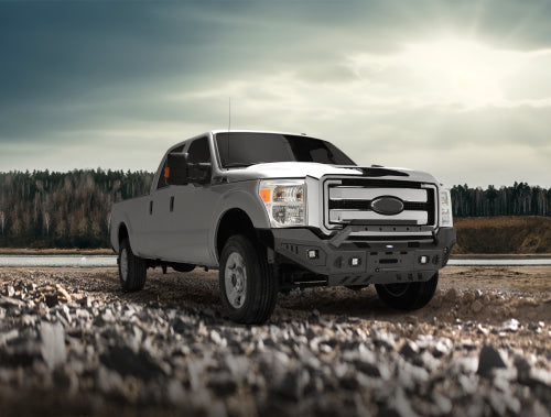 LandShaker Front Bumper w/ Winch Plate & LED Spotlights for 2011-2016 Ford F-250 lsg8525 4