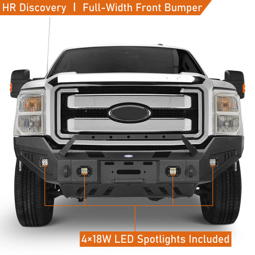 LandShaker Front Bumper w/ Winch Plate & LED Spotlights for 2011-2016 Ford F-250 lsg8525 8