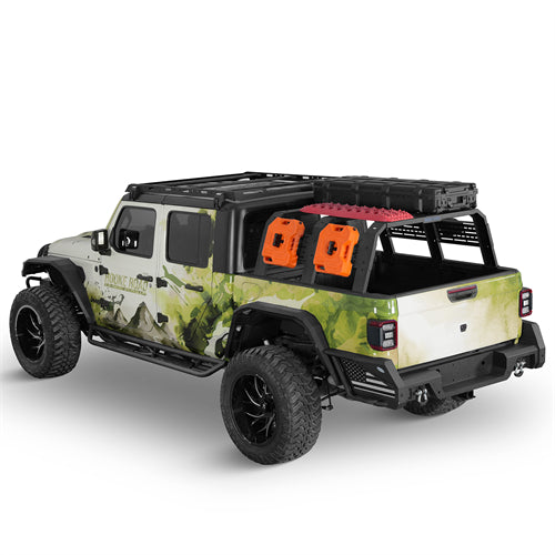 18.8" High Overland Bed Rack For 2020-2025 Jeep Gladiator JT / 2005-2023 Toyota Tacoma(5' Bed) / 2019-2025 Ford Ranger - Landshaker4x4