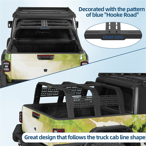 18.8" High Overland Bed Rack For 2020-2025 Jeep Gladiator JT / 2005-2023 Toyota Tacoma(5' Bed) / 2019-2025 Ford Ranger - Landshaker4x4