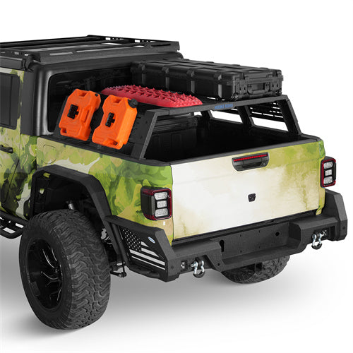 12.2" High Overland Bed Rack For 2020-2025 Jeep Gladiator JT / 2005-2023 Toyota Tacoma(5' Bed) / 2019-2025 Ford Ranger - Landshaker4x4