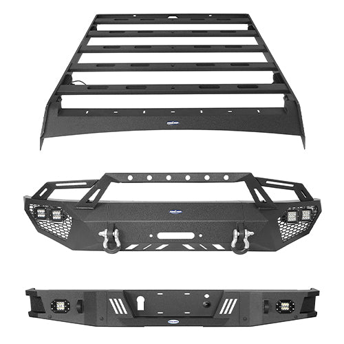 Ford F-150 Front Bumper / Rear Bumper / Roof Rack for 2009-2014 F-150 SuperCrew,Excluding Raptor - LandShaker 4x4 LSG.8205+8200+8204 2