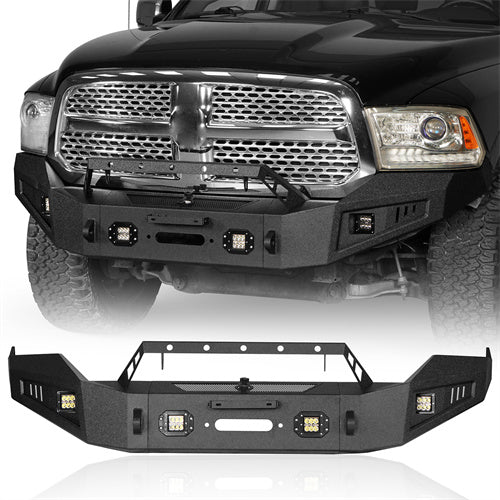 Dodge Ram Full Width Front Bumper w/ Winch Plate for 2013-2018 Dodge Ram 1500 - LandShaker 4x4 l6001s 2