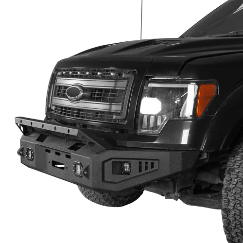 LandShaker Full Width Front Bumper w/ Winch Plate for 2009-2014 Ford F-150, Excluding Raptor lsg8213s 2