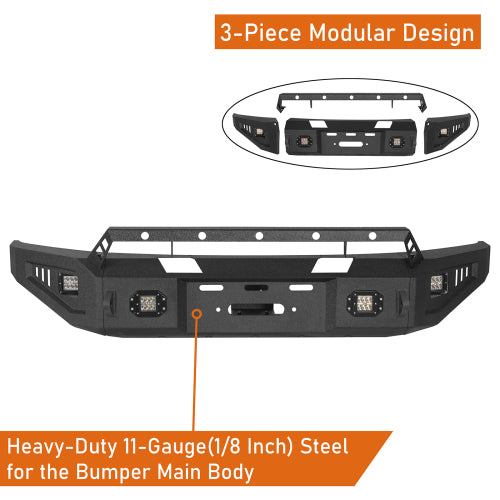 LandShaker Full Width Front Bumper w/ Winch Plate for 2009-2014 Ford F-150, Excluding Raptor lsg8213s 7