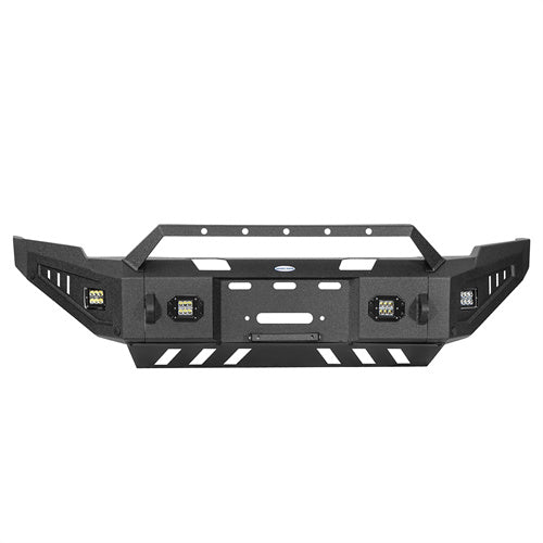 LandShaker Full-Width Front Bumper w/ Winch Plate & LED Spotlights for 2010-2018 Ram 2500 lsg6404 5