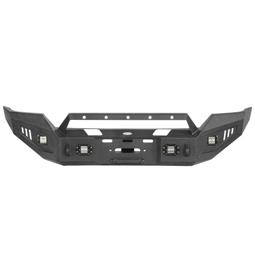 LandShaker Full-Width Front Bumper w/ Winch Plate & LED Spotlights for 2016-2018 Silverado 1500 lsg9026 6