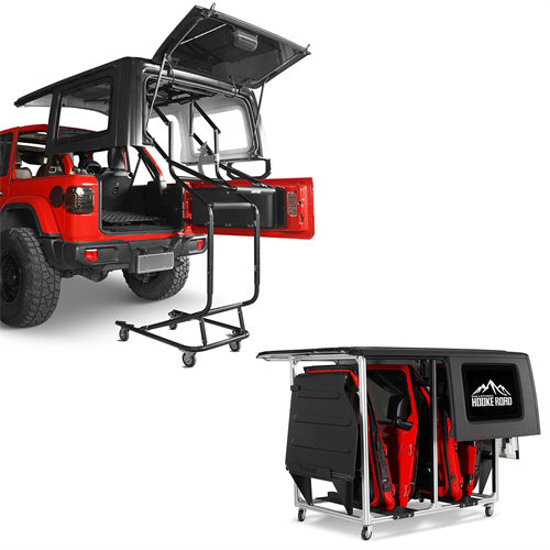 Hard Top Lift Holder Rack & Doors and Hardtops Storage Cart For 1997-2025 Jeep Wrangler TJ JK JL JT & Ford Bronco - LandShaker4x4