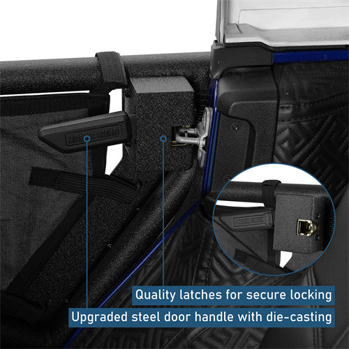 Adventure Tube Half Front & Rear Doors w/ Black shade skins For 2018-2025 Jeep Wrangler JL 4 Doors/ Gladiator JT - Landshaker4x4