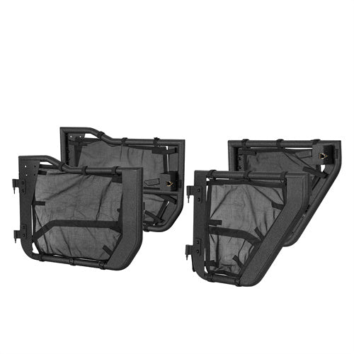 Adventure Tube Half Front & Rear Doors w/ Black shade skins For 2018-2025 Jeep Wrangler JL 4 Doors/ Gladiator JT - Landshaker4x4