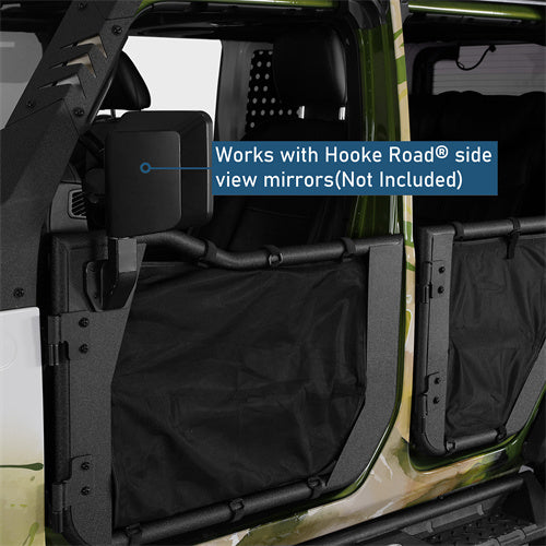Adventure Tube Half Front & Rear Doors w/ Black shade skins For 2018-2025 Jeep Wrangler JL 4 Doors/ Gladiator JT - Landshaker4x4
