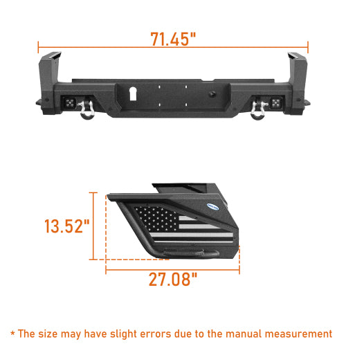 LandShaker Jeep JT Rear Bumper w/ Bedside Slider Steps for Jeep Gladiator JT lsg7019s 6