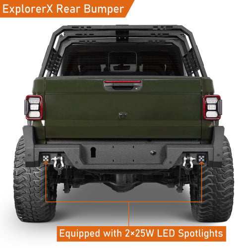LandShaker Jeep JT Rear Bumper w/ Bedside Slider Steps for Jeep Gladiator JT lsg7019s 8