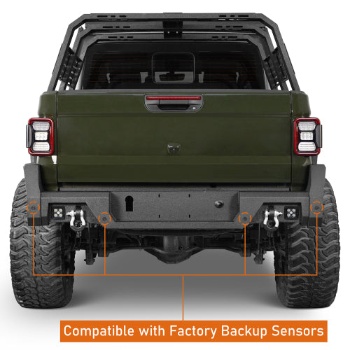 LandShaker Jeep JT Rear Bumper w/ Bedside Slider Steps for Jeep Gladiator JT lsg7019s 9