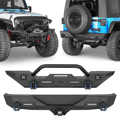 EYOUHZ Off-road Front & Rear Bumper Combo Compatible with 2007-2018 Jeep Wrangler JK EYOUHZ Off-road Front & Rear Bumper Combo Compatible with 2007-2018 Jeep Wrangler JK