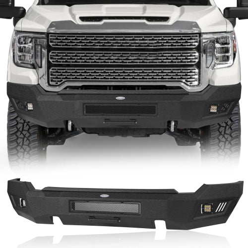 LandShaker Aftermarket Front Bumper w/ LED Spotlights for 2020-2023 GMC Sierra 2500HD lsg9200 1