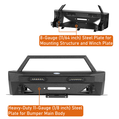 LandShaker Stubby Front Bumper for 2014-2024 Toyota 4Runner, Excluding Limited & Nightshade lsg9809s 12