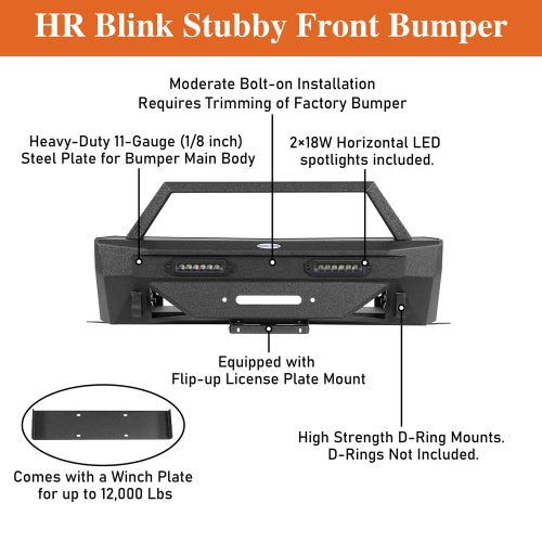 LandShaker Stubby Front Bumper for 2014-2024 Toyota 4Runner, Excluding Limited & Nightshade lsg9809s 13