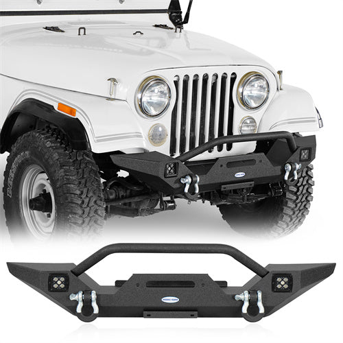 Front & Rear Bumper w/ LED Lights For 1976-1986 Jeep CJ-5 CJ-7 CJ-8 Scrambler - Landshaker4x4