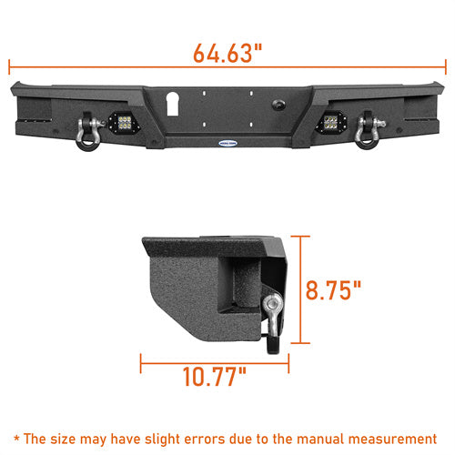 Jeep JT Mid Width Front Bumper & Rear Bumper for 2020-2024 Jeep Gladiator - LandShaker 4x4 ls30187003s 19