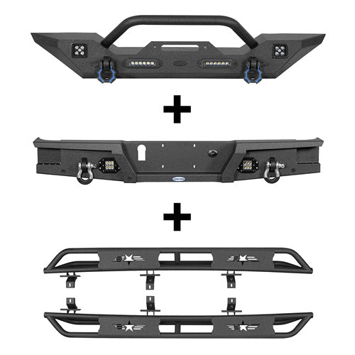 Mid Width Front Bumper / Rear Bumper / Running Boards Side Steps(20-25 Jeep Gladiator JT)-LandShaker