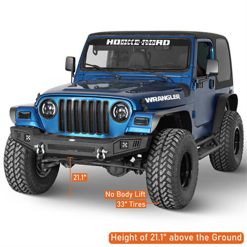 Off Road Front Bumper w/ LED spotlights included For 1997-1906 Jeep Wrangler TJ - LandShaker