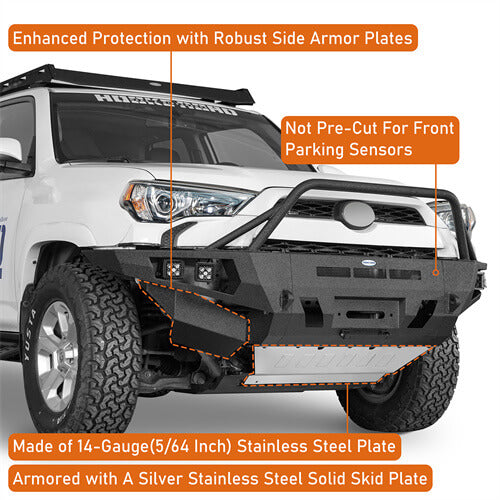 Off Road Full Width Front Bumper w/ LED Spot Lights For 2014-2024 Toyota 4Runner - LandShaker