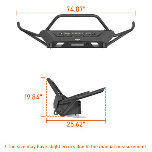 Off Road Tube Front Bumper w/ LED Light Bar For 2016-2023 Toyota Tacoma 3rd Gen - LandShaker