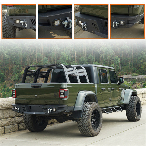 LandShaker Offroad Rear Bumper for 2020-2023 Jeep Gladiator JT lsg7010s 4