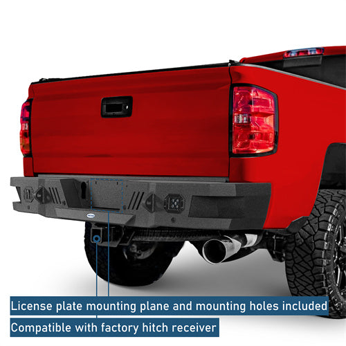 Rear Bumper For 2011-2019 Chevy Silverado 2500HD/3500HD & GMC Sierra 2500HD/3500HD - Landshaker4x4